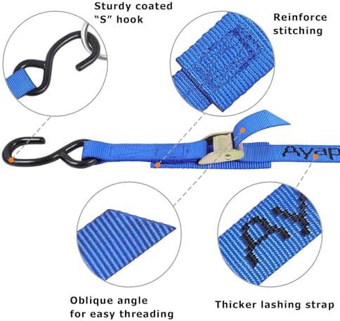 Ayaport Cam Buckle Tie Down Straps 10 feet, 4 Pack - Image 3