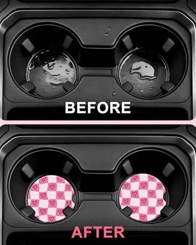 Swooflia 2 Pack Absorbent Ceramic Car Coasters - Image 4