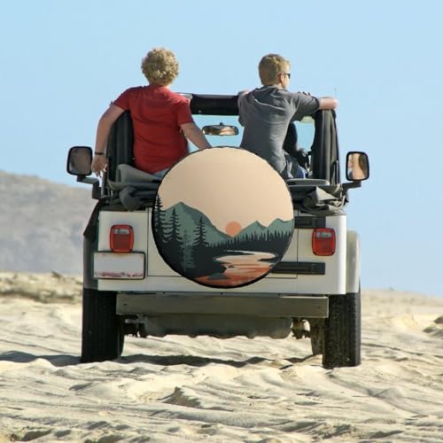 Camper Spare Tire Cover 15 Inch Mountain Adventure Universal Wheel Tire Cover - Image 6