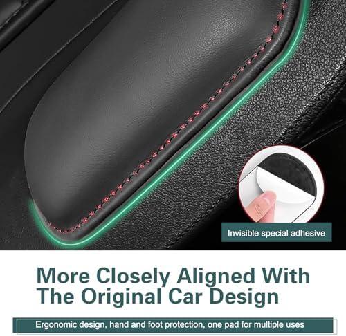 2PCS Car Door Armrest Pads, Soft Leather+Memory Foam Car Knee Pads, Soft - Image 6