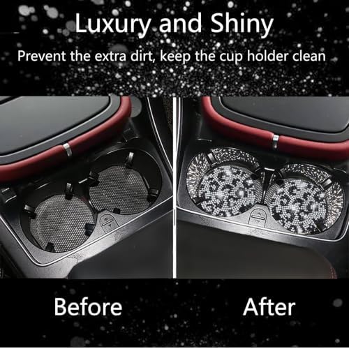 NBTEPEM 2pcs Bling Leopard Car Coasters, Non-Slip Cheetah Car Cup Holder Insert - Image 7