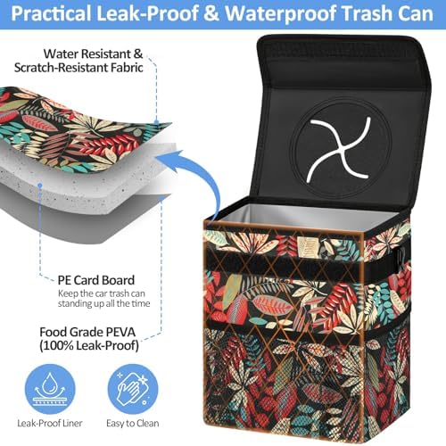 ELONGRIVER Leak Proof Car Trash Can - Image 3
