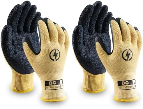 DongChu 2 Pairs Insulated Electrician Gloves 400V High Voltage Resistant Flame by DongChu