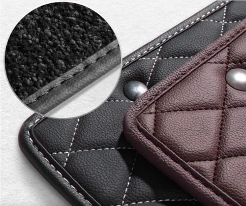 Compatible with Tesla Model Y Floor Mats Luxury Leather + Topper Carpet - Image 5