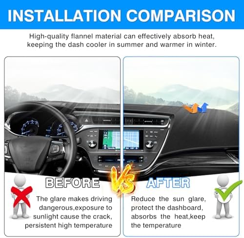 Autorder Dashboard Cover Mat for Toyota Avalon 2013-2018 Accessories Dash Cover - Image 3