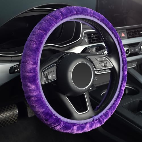 KAFEEK Purple Fuzzy Steering Wheel Cover by KAFEEK