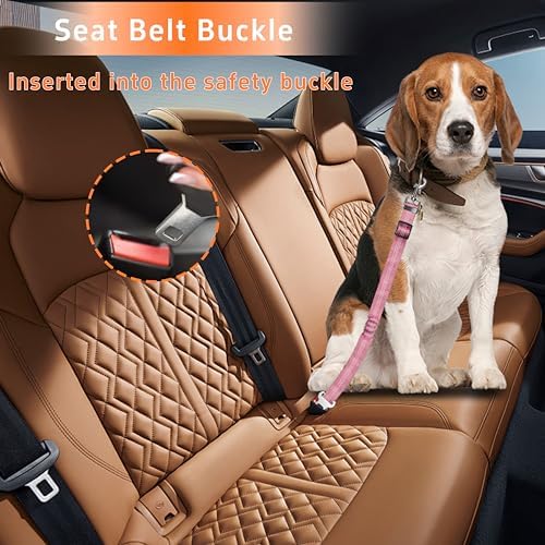 Seyezo Dog Car Seat Belt for Car, 2 Piece Set Retractable Dog Car Harness - Image 4