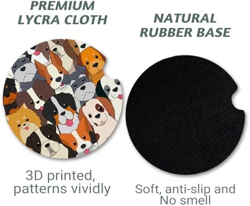 Yonlevres Car Coasters for Cup Holders, 2 Pack, Dog Print - Image 5
