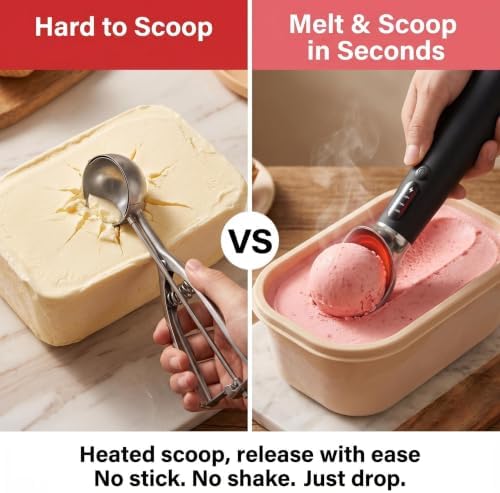 Rechargeable Heated Ice Cream Scoop, Electric Heated Scooper - Image 2