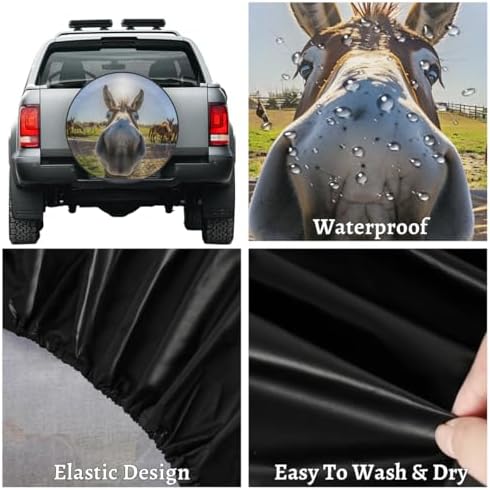Spare Tire Cover for RV Trailer, Animal Donkey Tire Covers Universal Fit for - Image 4