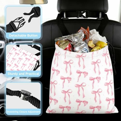 Pink Bow Car Trash Bag - Image 4