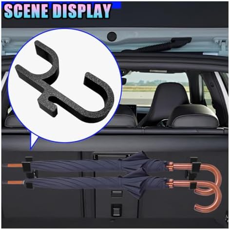 2PCS Car Umbrella Hook, No Drilling Multifunctional Plastic Auto Trunk Umbrella - Image 3