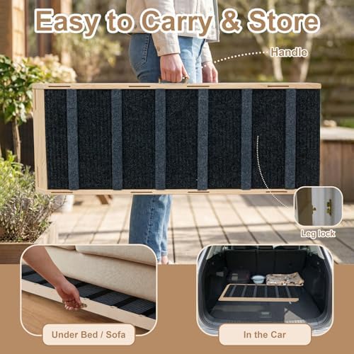 Dog Ramp for Couch Rails, 41.34" L Dog Ramp for Bed, 17.7" Whidth Foldable Pet - Image 5