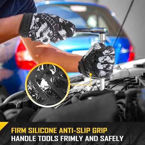 COOLJOB Mechanic Safety Work Gloves, Enhanced Anti-Slip Grip Tactical Gloves - Image 3