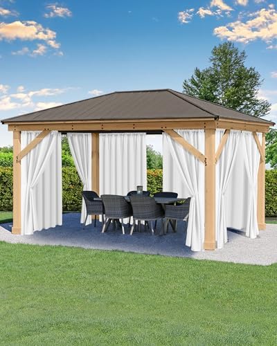 Outdoor Curtains for Patio Waterproof Rod Pocket 4 Pcs 54x84 Inch White by HolidayIdeas