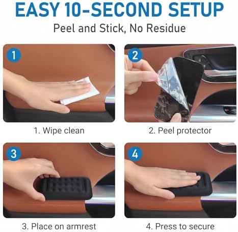 2 PCS Car Armrest Cushion, Memory Foam Elbow Pad - Image 5