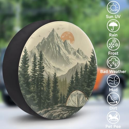 Spare Tire Cover for RV Trailer, Forest Nature Tire Covers Universal Fit for - Image 3