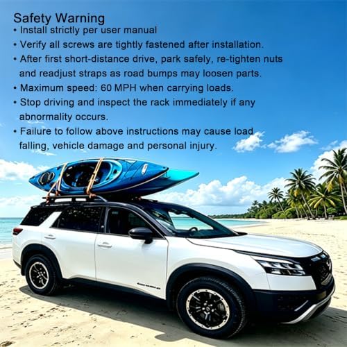 Kayak Roof Rack 2 Pairs Heavy Duty J-Bar Carrier Holder - Image 6