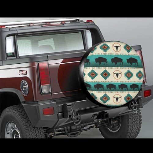 Native American Bison Spare Tire Cover Wheel Protector Universal Fit - Image 3