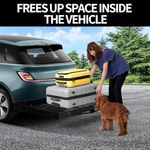 500LBS Capacity Hitch Mount Cargo Carrier Fits 2'' Hitch Receiver - Image 6