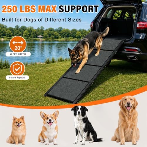 Dog Ramp for Car, 71 x 20 in Folding Pet Ramp for Large Dogs, 250 lbs - Image 4