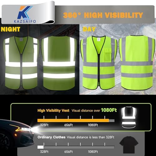 Hi Vis Reflective Safety Vest for Men Women - Image 6