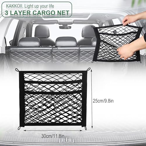 3 Layer Small Cargo Net, Cargo Storage Pocket Net, Mesh Elastic Pouch Organizer - Image 2