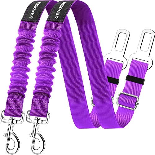 URPOWER 2 Pack Dog Seat Belt, Retractable Dog Car Harness Adjustable Pet Safety by URPOWER