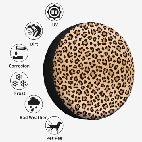 Leopard Print Spare Tire Cover 17 inch Wheel Animal Print Protectors - Image 6