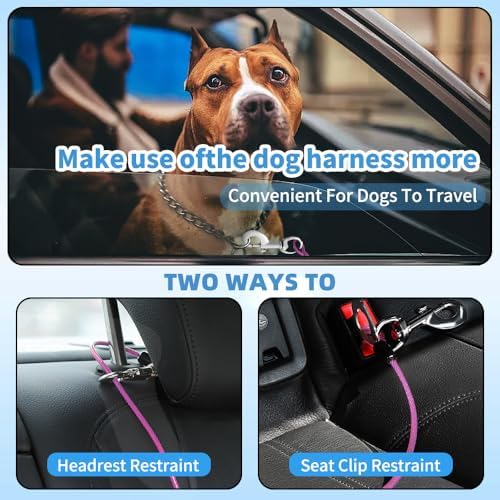 Dog Seat Belt Harness for Car, No Chew Tether Cable Vehicle Dogs Accessories - Image 6