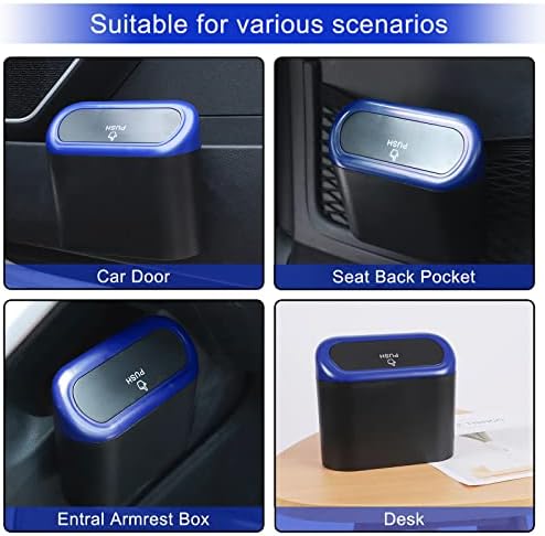 Accmor Car Trash Can with Lid, Vehicle Trash Bin Car Dustbin Garbage Organizer - Image 6