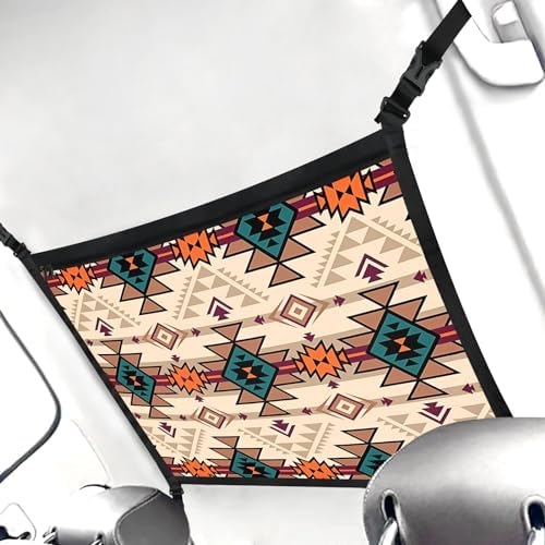 Aztec-Style Car Storage Mesh Organizer Ceiling Cargo Net Double-Layer - Image 3