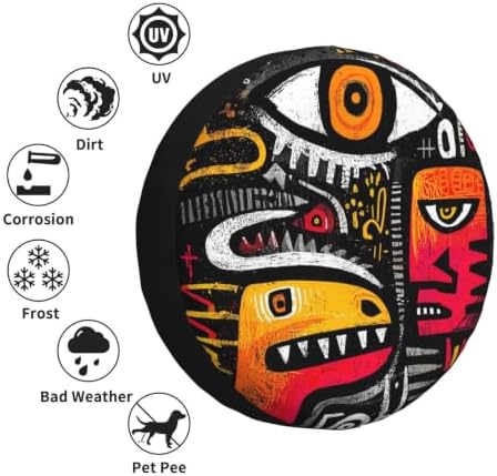 Graffiti Spare Tire Cover Waterproof Wheel Cover 15 Inch Universal Fit - Image 6