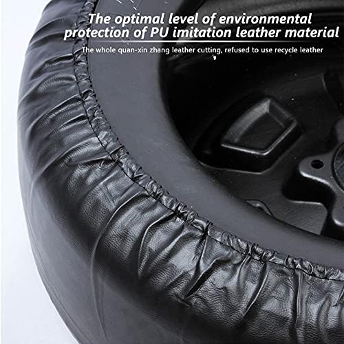 Black White Vintage American Flag Spare Tire Cover Protectors Weatherproof - Image 3