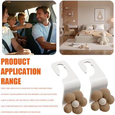 2PCS Car Seat Headrest Hooks, Car Bag Hooks, Cute Bow Knot Vehicle Seatback - Image 6
