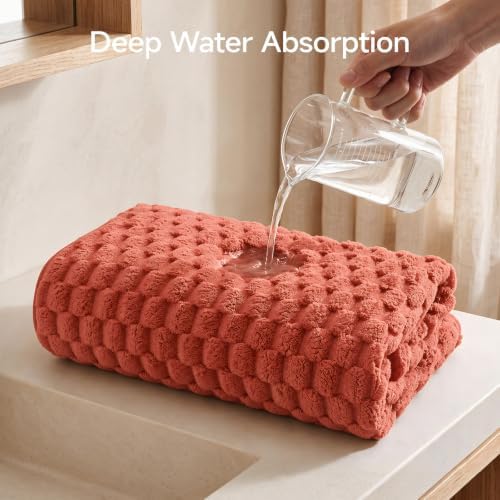 REDKISS Orange Microfiber Bath Towel Large, 31”x 61” Super Absorbent Towels - Image 5
