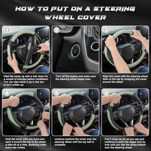 SEG Direct Steering Wheel Cover 14.5-15 inch Car Auto Interior Accessories - Image 6