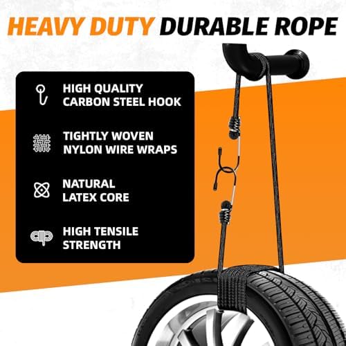 Heavy Duty Bungee Cords with Hooks, 1/3Inch Thick, No Odour, Max Load 40kg - Image 5