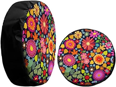 Delerain Colorful Autumn Flowers Spare Tire Cover - Image 4