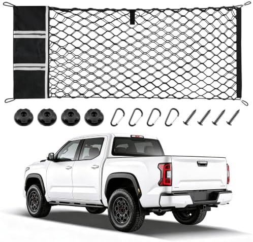 Amiss Truck Bed Cargo Net with Side Organizer, Compatible with Toyota Tundra by Amiss