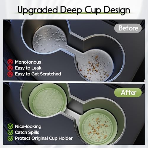 Amooca 4-Pack Car Cup Coaster Silicone Spill-Proof Cup Holder Inserts - Image 4