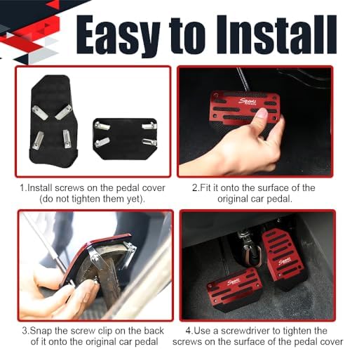 2PCS Non-Slip Car Pedal Covers, Premium Aluminum Alloy Gas and Brake Pedals - Image 7
