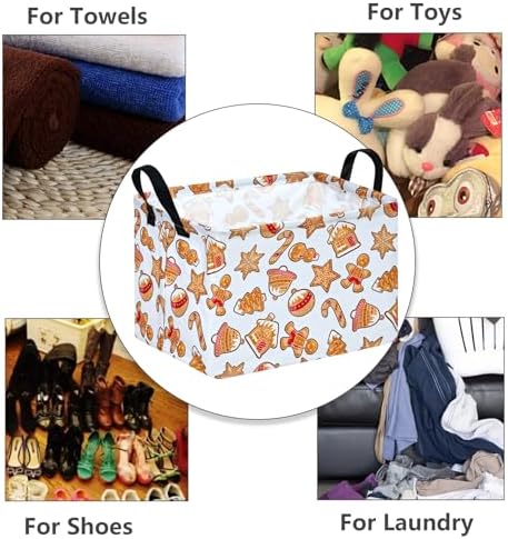 MAIZMZ Christmas Storage Basket, Kids Gifts Empty Baskets Gingerbread Santa - Image 6