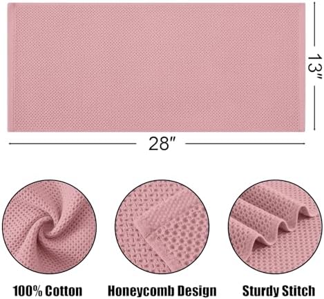 Kitinjoy 100% Cotton Waffle 4-Pack Kitchen Towels, Dried Roses - Image 5