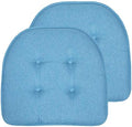 Chair Cushion Memory Foam Pads Tufted Slip Non Skid Rubber Back U-Shaped 17" x by SweetHomeCollection