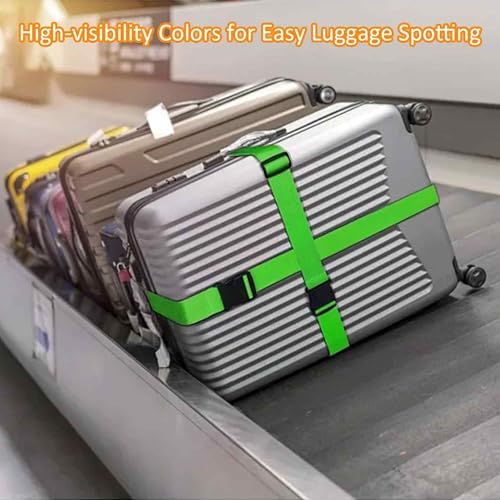 4 Pack Green Luggage Straps, Adjustable Travel Belt - Image 4