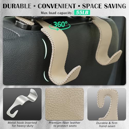 Car Seat Headrest Hook 55lb Heavy Duty Metal Hanger - Image 3