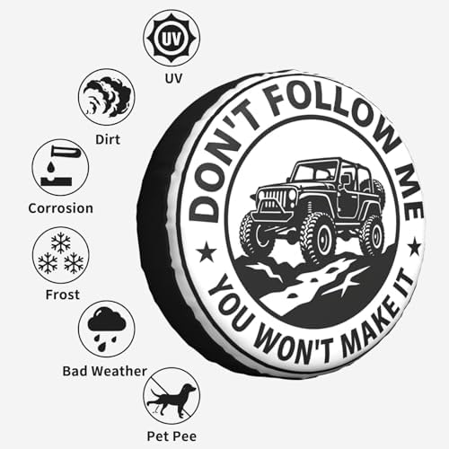 Don't Follow Me Spare Tire Cover SUV Trailer Truck RV 15 Inch - Image 6