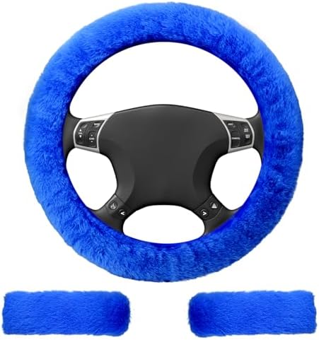 BFXM 3 PCS Fluffy Steering Wheel Cover Set by BFXM