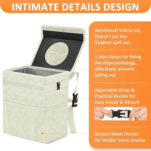 Vankor Car Trash Can with Lid Leak Proof Car Accessories - Image 4